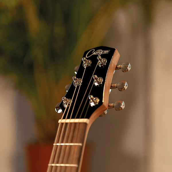 image of the headstock on the Carry-On Mini Guitar