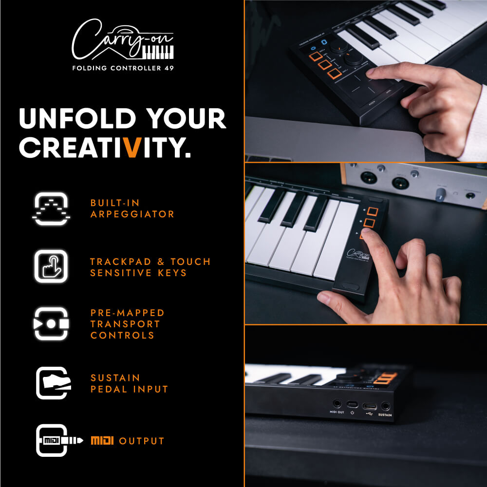 Carry-On 49-Key Folding Piano & MIDI Controller 